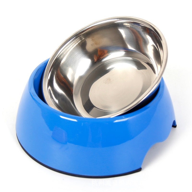 Comedero doble de acero inoxidable antideslizante para mascotas